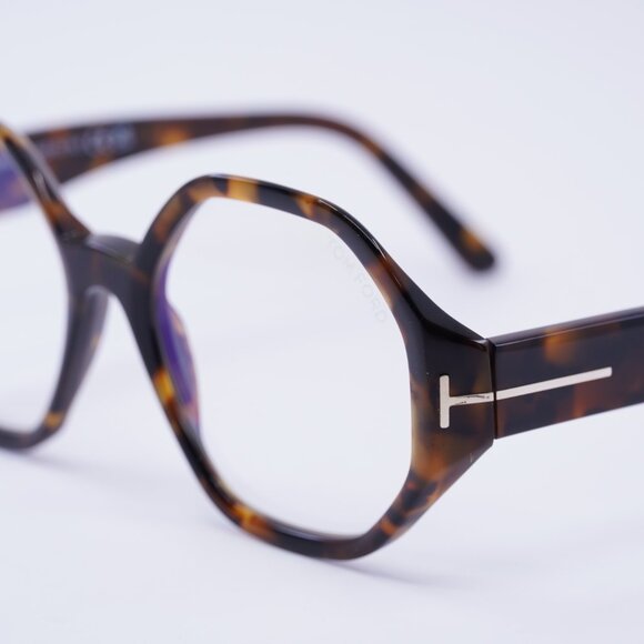 Tom Ford FT5967-B 052 Eyeglasses Havana 53mm Geometric Frame - Picture 2 of 9